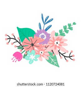 Cute. Flowers. Scandinavian style. Prints for clothes and postcards, for children. 