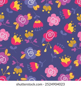 Niedliche Blumen nahtloses Muster. Babymuster für Textilien, Tapeten