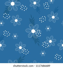 Cute flowers seamless pattern background vector illustration for design