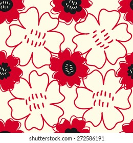 Cute flowers seamless pattern. Flowers background. For your design, textile, fabric, wrapping paper, wedding invitations, birthday cards, scrapbooking, party decorations, invitation cards, gift wrap.