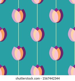 Cute flowers seamless pattern design. Can use for print, template, fabric, presentation, textile, banner, poster, wallpaper