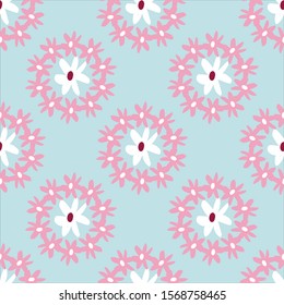Cute flowers seamless pattern design. Can use for print, template, fabric, presentation, textile, banner, poster, wallpaper