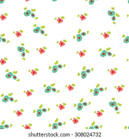 cute flowers. Seamless vector background.