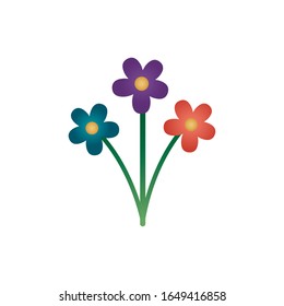 cute flowers spring degradient style icon vector illustration design