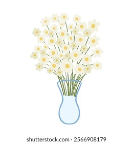 Cute flowers in vase isolated icon vector illustration design vector illustration design