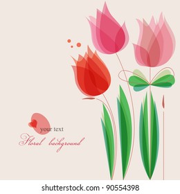 Cute flowers vector background