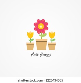 Cute flowers vector illustration