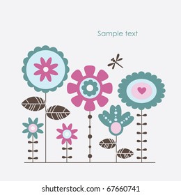 cute flowers. vector illustration