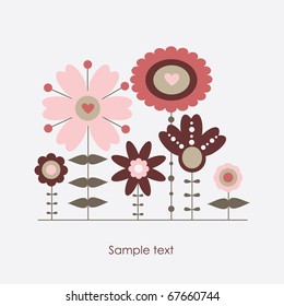 cute flowers. vector illustration