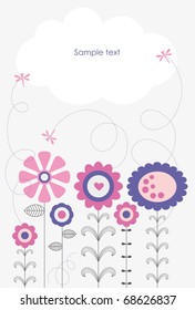 cute flowers. vector illustration
