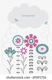 cute flowers. vector illustration