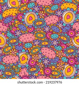 Cute flowers vector seamless pattern. Seamless pattern can be used for wallpaper, pattern fills, web page background, surface textures.