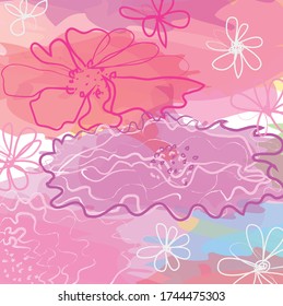 Ziehe Blumen für dein Design. kreative schöne Hand gezeichnet und Doodles mit Blumen und Blätter Muster Hintergrund