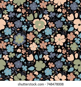 Cute flowery pattern. Floral seamless background for textile, wallpapers, print, wrap and papers.