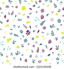 Cute flowery pattern. Seamless floral background for wrapping, textile, wallpaper, paper. Vector flourish texture. Trendy fashion design.