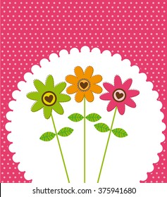 cute flowrer over pink background vector illustration