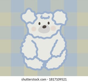 
cute fluffy bear on background