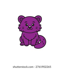 cute and fluffy binturong vector illustration