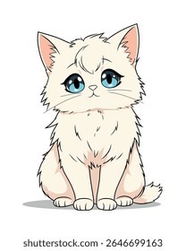 gato fofo fofo com cor macia. vetor.