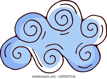 Geringe, fließende Wolke mit runden Schlingen. Himmelssymbol