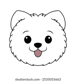 Cute Fluffy Dog Face Vector for Pet Logos and Playful Branding.