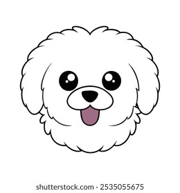 Cute Fluffy Dog Face Vector for Pet Logos and Playful Branding.