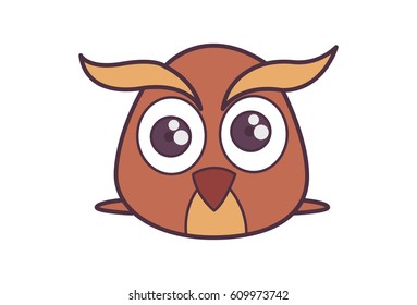 Cute Fluffy Owl Vector Illustration Isolated Stock Vector (Royalty Free ...