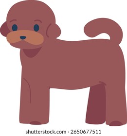 Cute fluffy poodle dog vector illustration