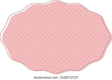 Cute fluffy speech bubble frame with pink polka dots