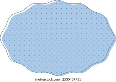 Cute fluffy speech bubble frame with blue polka dots