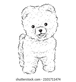 Cute fluffy teacup Pomeranian dog standing clipart. Vector illustration