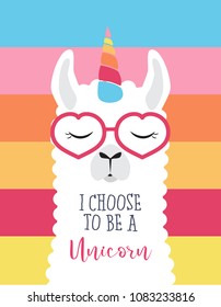 Cute fluffy unicorn llama (alpaca)