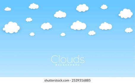 Vector de diseño de Fondo de pantalla de fondo de nubes de Clima lindo y esponjoso