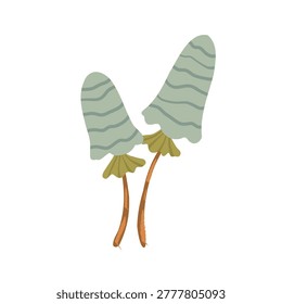 Cute fly agaric mushroom illustration in whimsical woodland style with soft pastel colors. 