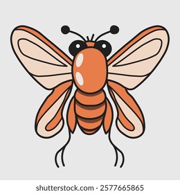 Cute Fly doodle illustration cartoon outline