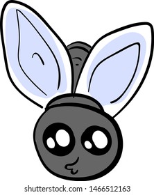 Cute mosca, ilustración, vector sobre fondo blanco.