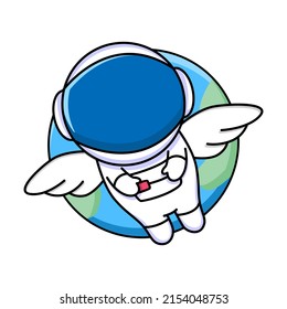 cute flying astronaut cartoon design