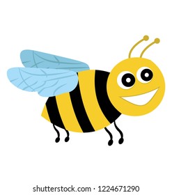
A cute flying bee drawing to show bumblebee flat icon 
