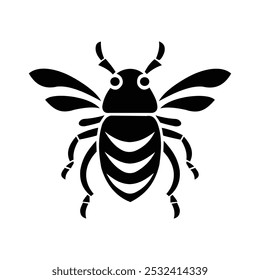 Cute Flying Bug Black Color Vector Illustration