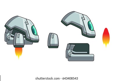 Cute Flying Cartoon Game Character. A vector game art character design ready for animation - all limbs or parts of body are fully customizable.