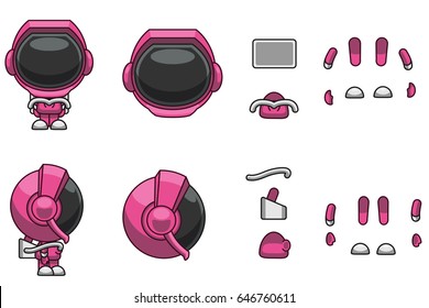 Cute Flying Cartoon Game Character. A vector game art character design ready for animation - all limbs or parts of body are fully customizable.
