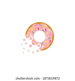 cute flying donuts or rocket donuts vector illustration logo concept