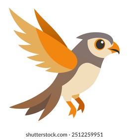 Cute Flying Falcon Vector Illustration