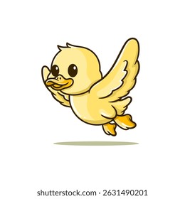 Cute flying flapping wings cartoon