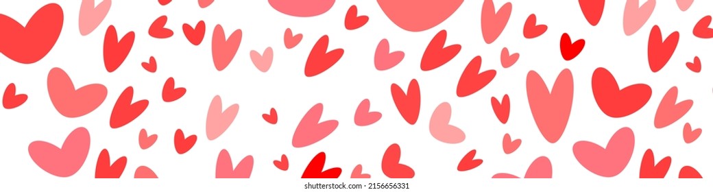 Cute flying hearts on background. Paper cut decorations for Valentine's day. Vector illustration EPS 10