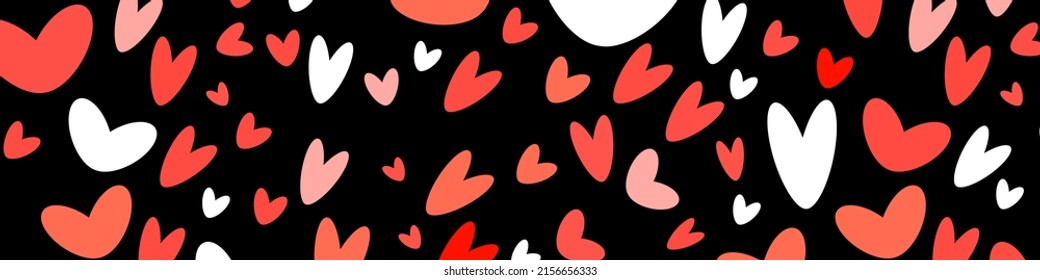 Cute flying hearts on background. Paper cut decorations for Valentine's day. Vector illustration EPS 10