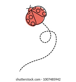 cute flying ladybug animal cartoon