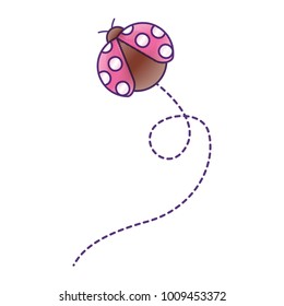 cute flying ladybug animal cartoon