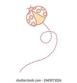cute flying ladybug animal cartoon