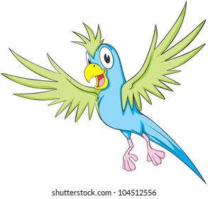 Cute Flying Parrot Illustration